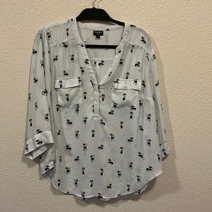 Torrid Harper size 0 (US Size Large) Cat Blouse